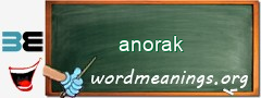 WordMeaning blackboard for anorak